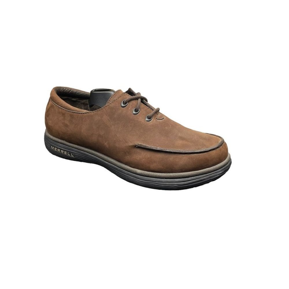 Merrell Mens Nubuck Oxford 40659 Brown Leather Lace-up Oxfords Shoes Size 10